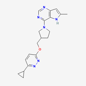 3-cyclopropyl-6-[(1-{6-methyl-5H-pyrrolo[3,2-d]pyrimidin-4-yl}pyrrolidin-3-yl)methoxy]pyridazine