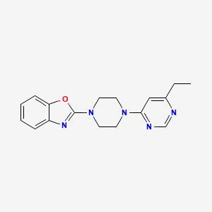 molecular formula C17H19N5O B12242624 2-[4-(6-Ethylpyrimidin-4-yl)piperazin-1-yl]-1,3-benzoxazole 