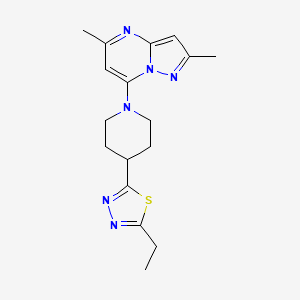 1-{2,5-Dimethylpyrazolo[1,5-a]pyrimidin-7-yl}-4-(5-ethyl-1,3,4-thiadiazol-2-yl)piperidine