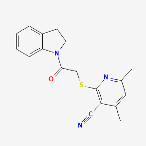 2-{[2-(2,3-dihydro-1H-indol-1-yl)-2-oxoethyl]sulfanyl}-4,6-dimethylpyridine-3-carbonitrile