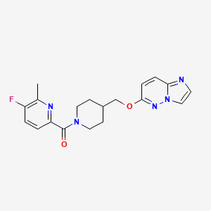 3-Fluoro-6-[4-({imidazo[1,2-b]pyridazin-6-yloxy}methyl)piperidine-1-carbonyl]-2-methylpyridine