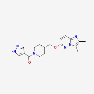 molecular formula C19H24N6O2 B12242676 4-[({2,3-dimethylimidazo[1,2-b]pyridazin-6-yl}oxy)methyl]-1-(1-methyl-1H-pyrazole-4-carbonyl)piperidine 