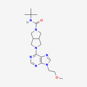 molecular formula C19H29N7O2 B12242699 N-tert-butyl-5-[9-(2-methoxyethyl)-9H-purin-6-yl]-octahydropyrrolo[3,4-c]pyrrole-2-carboxamide 