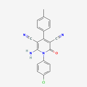 2-Amino-1-(4-chlorophenyl)-4-(4-methylphenyl)-6-oxopyridine-3,5-dicarbonitrile