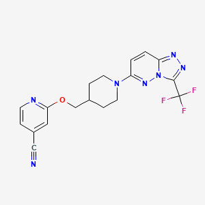 2-({1-[3-(Trifluoromethyl)-[1,2,4]triazolo[4,3-b]pyridazin-6-yl]piperidin-4-yl}methoxy)pyridine-4-carbonitrile