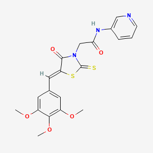 2-[(5Z)-4-oxo-2-thioxo-5-(3,4,5-trimethoxybenzylidene)-1,3-thiazolidin-3-yl]-N-pyridin-3-ylacetamide