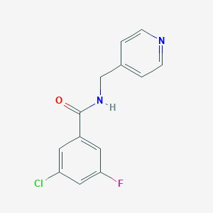 molecular formula C13H10ClFN2O B12242792 3-chloro-5-fluoro-N-[(pyridin-4-yl)methyl]benzamide 