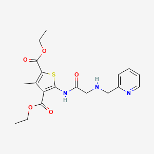 molecular formula C19H23N3O5S B1224280 Diethyl 3-methyl-5-[[2-(pyridin-2-ylmethylamino)acetyl]amino]thiophene-2,4-dicarboxylate 
