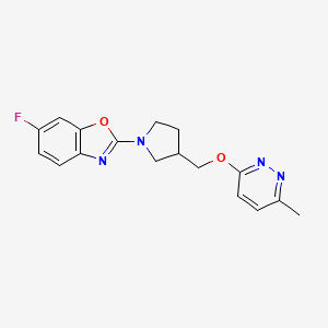 6-Fluoro-2-(3-{[(6-methylpyridazin-3-yl)oxy]methyl}pyrrolidin-1-yl)-1,3-benzoxazole