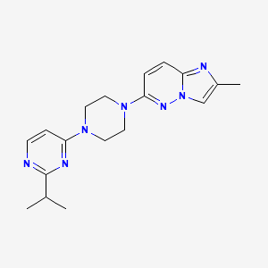 4-(4-{2-Methylimidazo[1,2-b]pyridazin-6-yl}piperazin-1-yl)-2-(propan-2-yl)pyrimidine