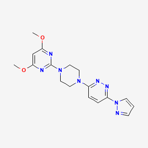 4,6-dimethoxy-2-{4-[6-(1H-pyrazol-1-yl)pyridazin-3-yl]piperazin-1-yl}pyrimidine