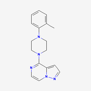 molecular formula C17H19N5 B12242866 1-(2-Methylphenyl)-4-{pyrazolo[1,5-a]pyrazin-4-yl}piperazine 