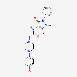 N-(1,5-dimethyl-3-oxo-2-phenyl-4-pyrazolyl)-2-[4-(4-hydroxyphenyl)-1-piperazinyl]acetamide