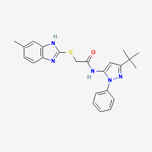 N-(5-tert-butyl-2-phenyl-3-pyrazolyl)-2-[(6-methyl-1H-benzimidazol-2-yl)thio]acetamide