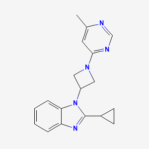 molecular formula C18H19N5 B12242885 2-cyclopropyl-1-[1-(6-methylpyrimidin-4-yl)azetidin-3-yl]-1H-1,3-benzodiazole 