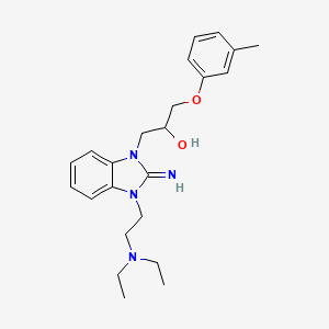 molecular formula C23H32N4O2 B1224289 1-[3-[2-(Diethylamino)ethyl]-2-imino-1-benzimidazolyl]-3-(3-methylphenoxy)-2-propanol 