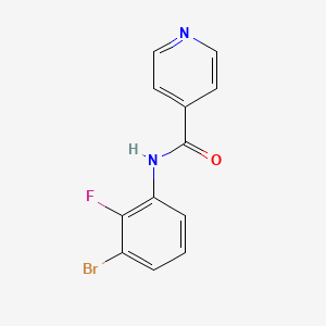 molecular formula C12H8BrFN2O B12242894 N-(3-bromo-2-fluorophenyl)pyridine-4-carboxamide 