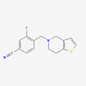 3-fluoro-4-({4H,5H,6H,7H-thieno[3,2-c]pyridin-5-yl}methyl)benzonitrile