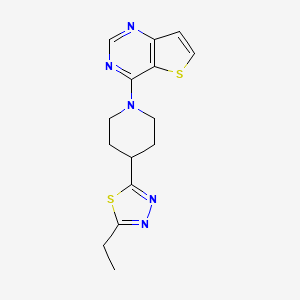 4-(5-Ethyl-1,3,4-thiadiazol-2-yl)-1-{thieno[3,2-d]pyrimidin-4-yl}piperidine