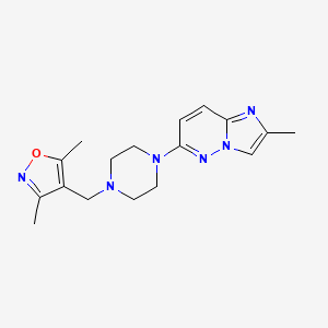 molecular formula C17H22N6O B12242956 1-[(3,5-Dimethyl-1,2-oxazol-4-yl)methyl]-4-{2-methylimidazo[1,2-b]pyridazin-6-yl}piperazine 