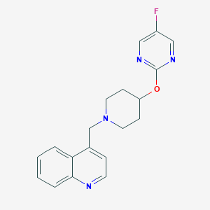 molecular formula C19H19FN4O B12242967 4-({4-[(5-Fluoropyrimidin-2-yl)oxy]piperidin-1-yl}methyl)quinoline 