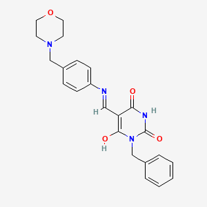 5-[[4-(4-Morpholinylmethyl)anilino]methylidene]-1-(phenylmethyl)-1,3-diazinane-2,4,6-trione