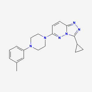 molecular formula C19H22N6 B12242972 1-{3-Cyclopropyl-[1,2,4]triazolo[4,3-b]pyridazin-6-yl}-4-(3-methylphenyl)piperazine 