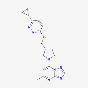 3-Cyclopropyl-6-[(1-{5-methyl-[1,2,4]triazolo[1,5-a]pyrimidin-7-yl}pyrrolidin-3-yl)methoxy]pyridazine