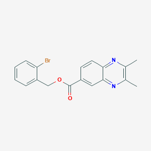 molecular formula C18H15BrN2O2 B1224304 2,3-Dimethyl-6-quinoxalinecarboxylic acid (2-bromophenyl)methyl ester 