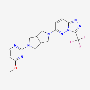 molecular formula C17H17F3N8O B12243096 4-Methoxy-2-{5-[3-(trifluoromethyl)-[1,2,4]triazolo[4,3-b]pyridazin-6-yl]-octahydropyrrolo[3,4-c]pyrrol-2-yl}pyrimidine 