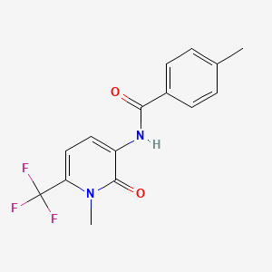 molecular formula C15H13F3N2O2 B1224310 4-methyl-N-[1-methyl-2-oxo-6-(trifluoromethyl)-3-pyridinyl]benzamide 