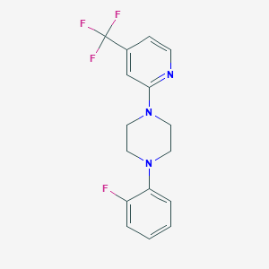 molecular formula C16H15F4N3 B12243100 1-(2-Fluorophenyl)-4-[4-(trifluoromethyl)pyridin-2-yl]piperazine 