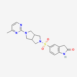 molecular formula C19H21N5O3S B12243115 5-{[5-(4-methylpyrimidin-2-yl)-octahydropyrrolo[3,4-c]pyrrol-2-yl]sulfonyl}-2,3-dihydro-1H-indol-2-one 