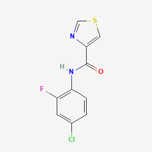 molecular formula C10H6ClFN2OS B12243127 N-(4-chloro-2-fluorophenyl)-1,3-thiazole-4-carboxamide 