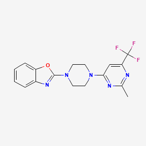 2-{4-[2-Methyl-6-(trifluoromethyl)pyrimidin-4-yl]piperazin-1-yl}-1,3-benzoxazole