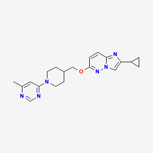 molecular formula C20H24N6O B12243140 4-{4-[({2-Cyclopropylimidazo[1,2-b]pyridazin-6-yl}oxy)methyl]piperidin-1-yl}-6-methylpyrimidine 