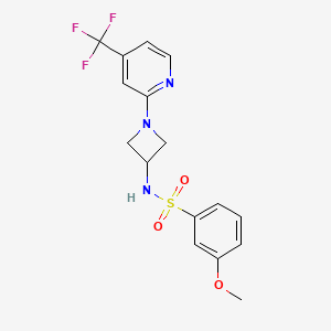 molecular formula C16H16F3N3O3S B12243159 3-methoxy-N-{1-[4-(trifluoromethyl)pyridin-2-yl]azetidin-3-yl}benzene-1-sulfonamide 