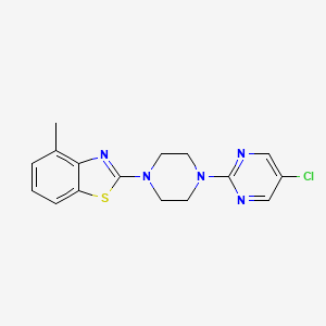 molecular formula C16H16ClN5S B12243160 2-[4-(5-Chloropyrimidin-2-yl)piperazin-1-yl]-4-methyl-1,3-benzothiazole 