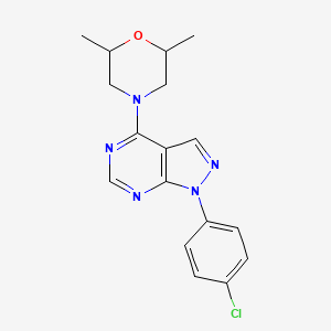 molecular formula C17H18ClN5O B1224317 4-[1-(4-Chlorophenyl)-4-pyrazolo[3,4-d]pyrimidinyl]-2,6-dimethylmorpholine 