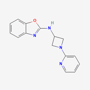 molecular formula C15H14N4O B12243192 N-[1-(pyridin-2-yl)azetidin-3-yl]-1,3-benzoxazol-2-amine 