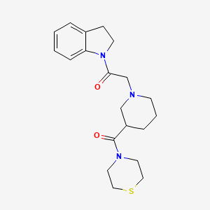 1-(2,3-dihydro-1H-indol-1-yl)-2-[3-(thiomorpholine-4-carbonyl)piperidin-1-yl]ethan-1-one