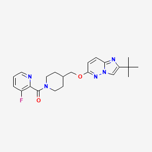 molecular formula C22H26FN5O2 B12243237 2-{4-[({2-Tert-butylimidazo[1,2-b]pyridazin-6-yl}oxy)methyl]piperidine-1-carbonyl}-3-fluoropyridine 