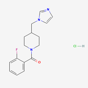 molecular formula C16H19ClFN3O B12243241 1-(2-fluorobenzoyl)-4-[(1H-imidazol-1-yl)methyl]piperidine hydrochloride 