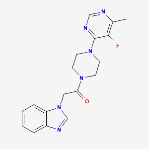 molecular formula C18H19FN6O B12243266 2-(1H-1,3-benzodiazol-1-yl)-1-[4-(5-fluoro-6-methylpyrimidin-4-yl)piperazin-1-yl]ethan-1-one 