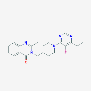 molecular formula C21H24FN5O B12243274 3-{[1-(6-Ethyl-5-fluoropyrimidin-4-yl)piperidin-4-yl]methyl}-2-methyl-3,4-dihydroquinazolin-4-one 