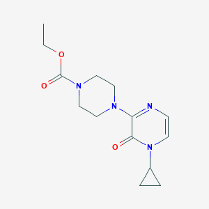 molecular formula C14H20N4O3 B12243292 Ethyl 4-(4-cyclopropyl-3-oxo-3,4-dihydropyrazin-2-yl)piperazine-1-carboxylate 