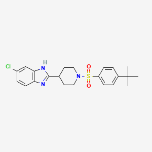 molecular formula C22H26ClN3O2S B1224331 2-[1-(4-tert-butylphenyl)sulfonyl-4-piperidinyl]-6-chloro-1H-benzimidazole 