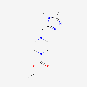 molecular formula C12H21N5O2 B12243320 ethyl 4-[(4,5-dimethyl-4H-1,2,4-triazol-3-yl)methyl]piperazine-1-carboxylate 