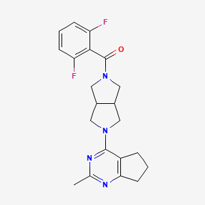 molecular formula C21H22F2N4O B12243334 2-(2,6-difluorobenzoyl)-5-{2-methyl-5H,6H,7H-cyclopenta[d]pyrimidin-4-yl}-octahydropyrrolo[3,4-c]pyrrole 