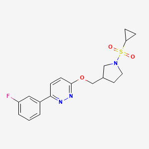 3-{[1-(Cyclopropanesulfonyl)pyrrolidin-3-yl]methoxy}-6-(3-fluorophenyl)pyridazine